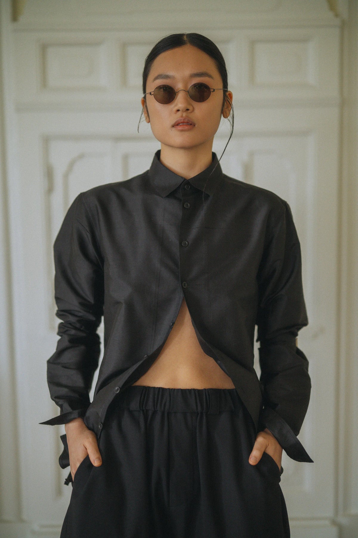 MULBERRY SILK DUPIONI BASIC SHIRT