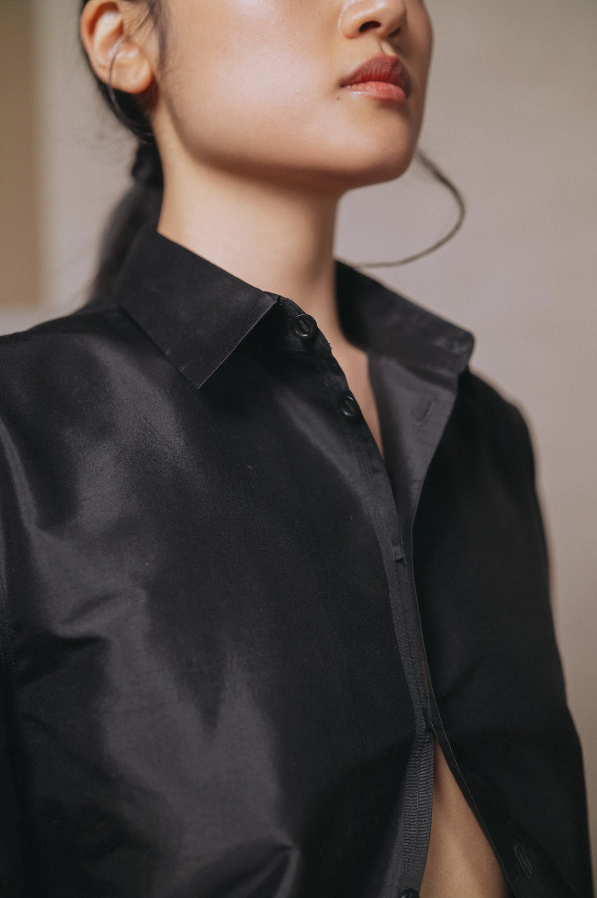 MULBERRY SILK DUPIONI BASIC SHIRT